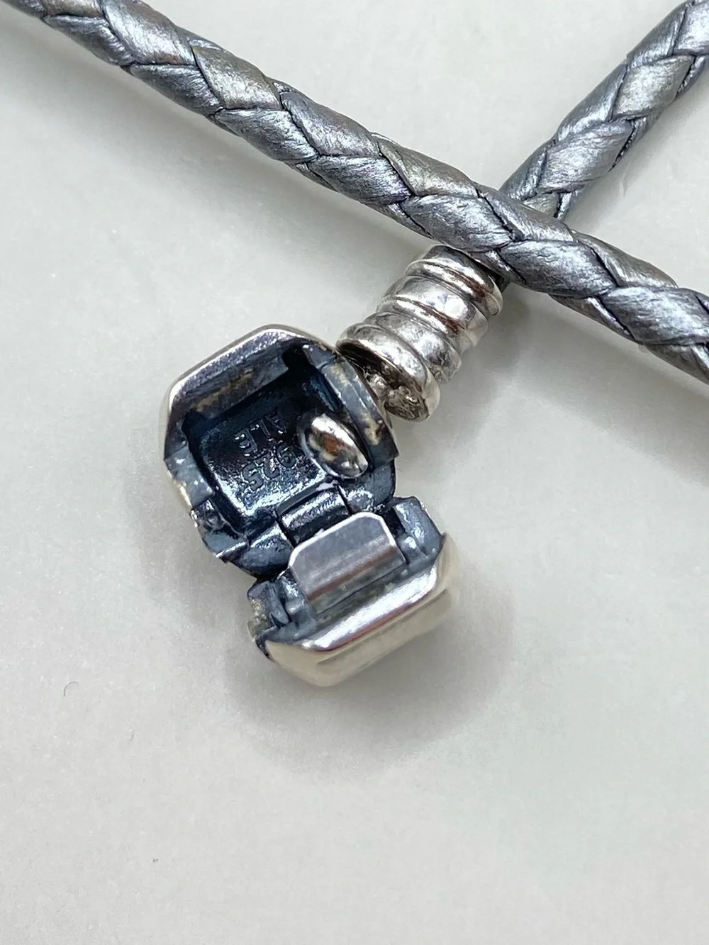 Pandora Moments Silver Leather Triple Wrap Bracelet